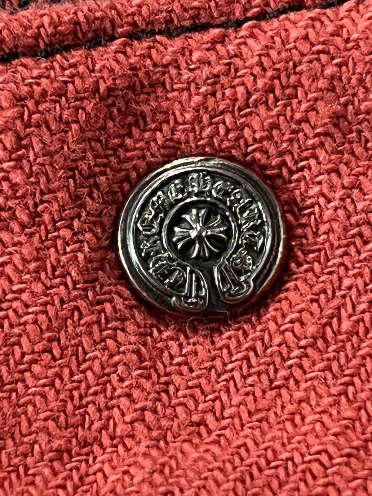 Chrome Hearts Red Plaid Cross Flannel Jacket XL
