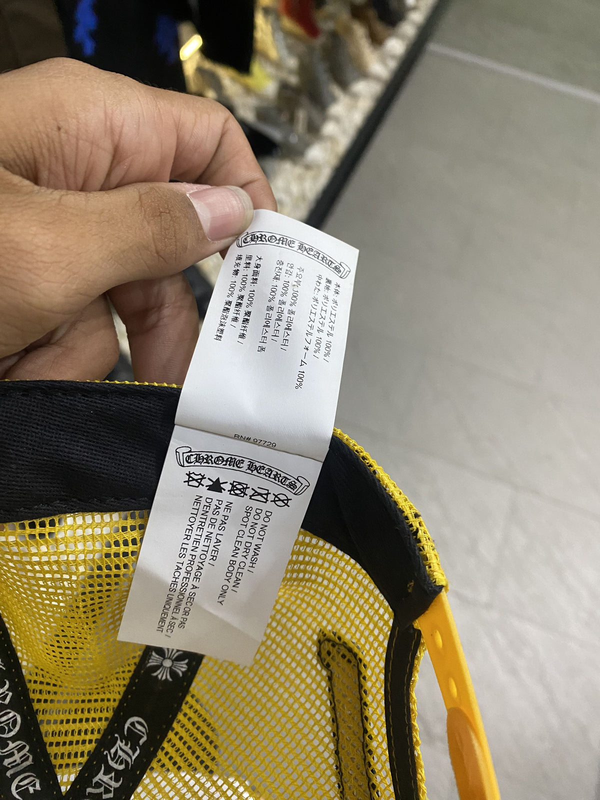 Chrome Hearts Yellow Multi Color Cross Trucker Hat