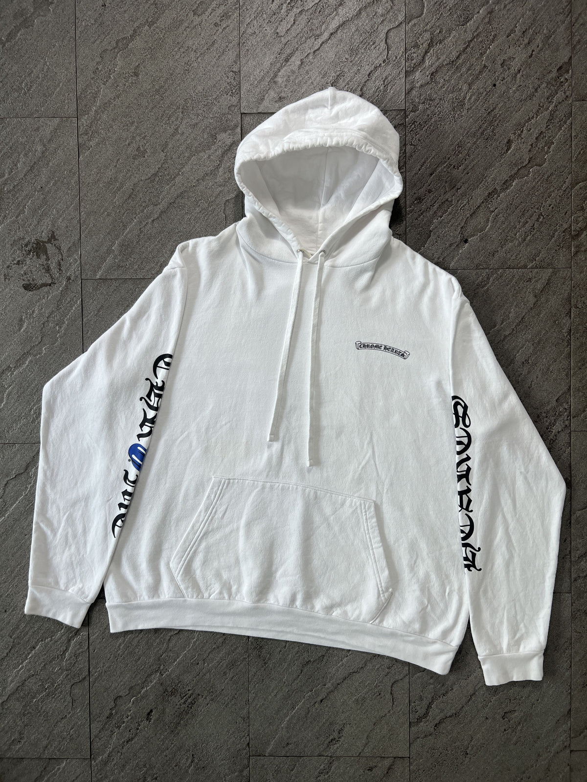 Chrome Hearts x Rolling Stones Blue Tongue White Hoodie XL