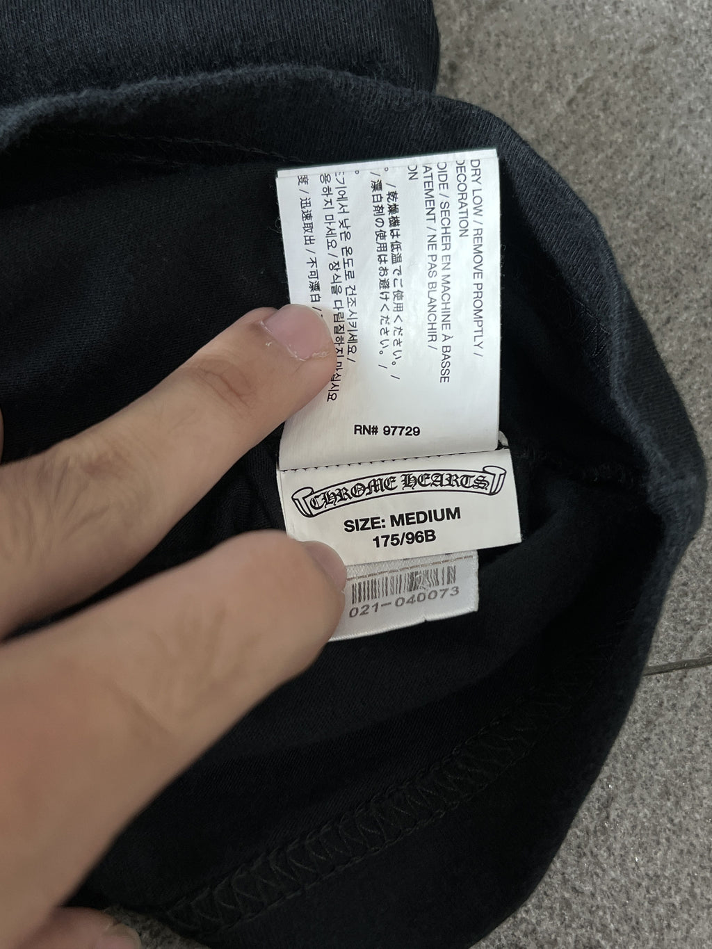 Chrome Hearts Orange Cross Pocket Tee Black Medium