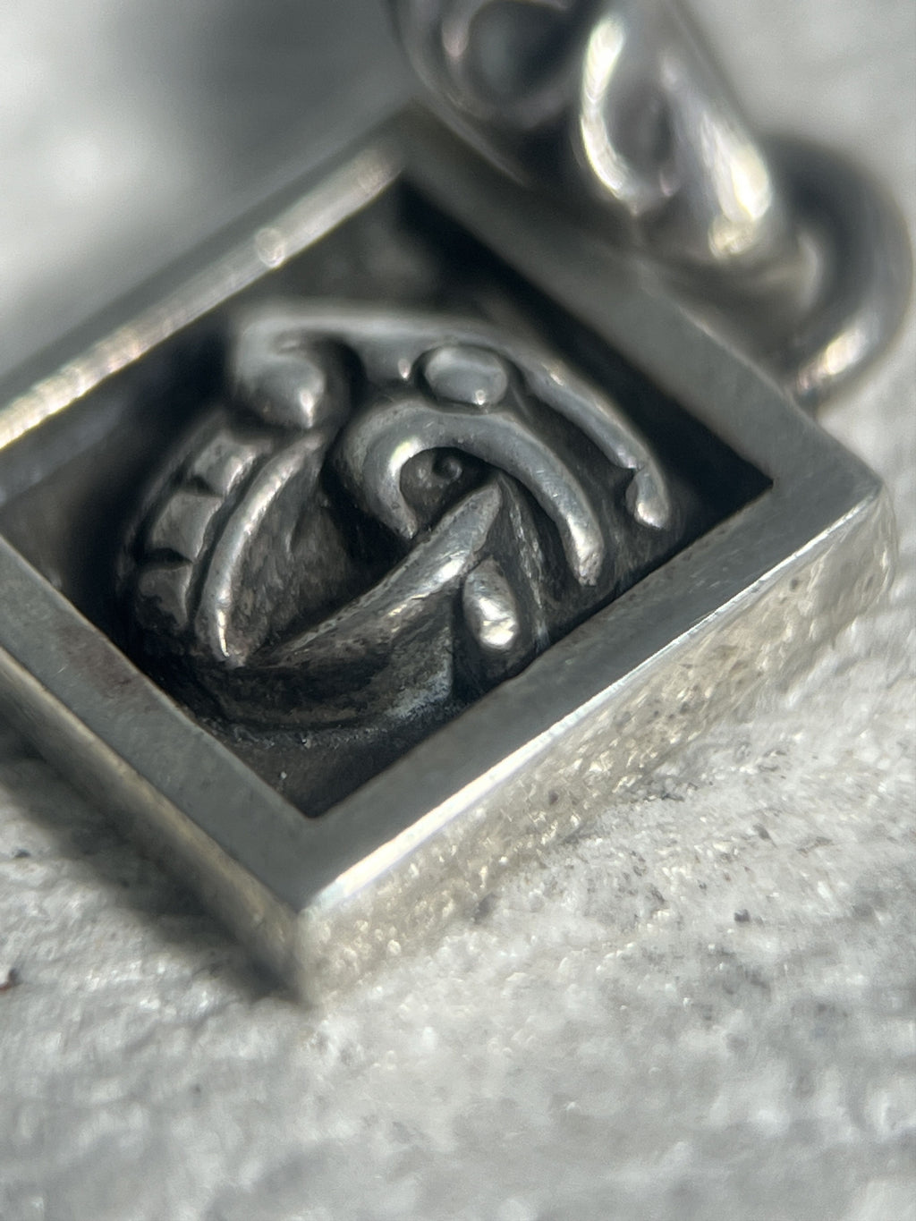 Chrome Hearts Scroll Frame Pendant 1998 .925 Silver