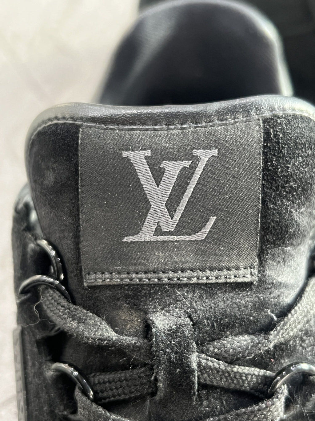 Louis Vuitton LV Trainer Black Suede UK 6.5