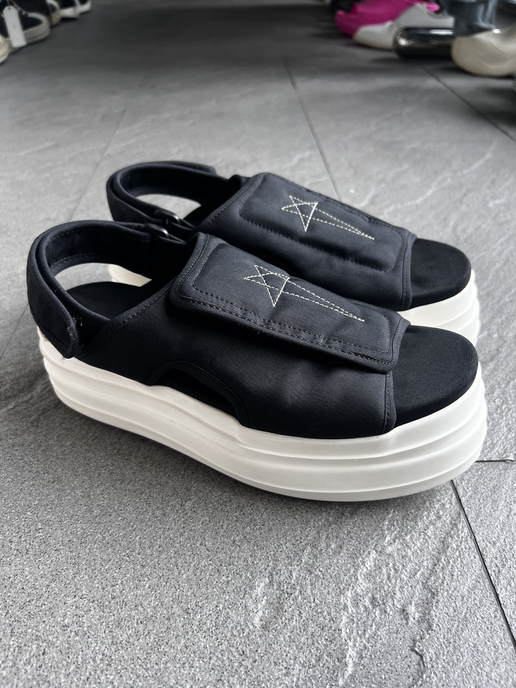Rick Owens DRKSHDW Double Bumper Pentagram Sandals