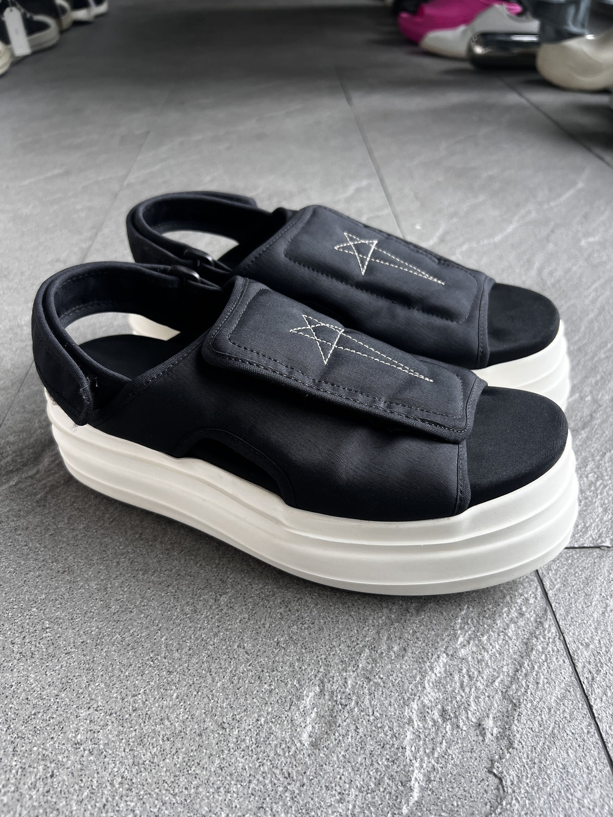 Rick Owens DRKSHDW Double Bumper Pentagram Sandals