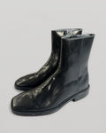 Balenciaga Black Leather Square Toe Zip Boots EU39