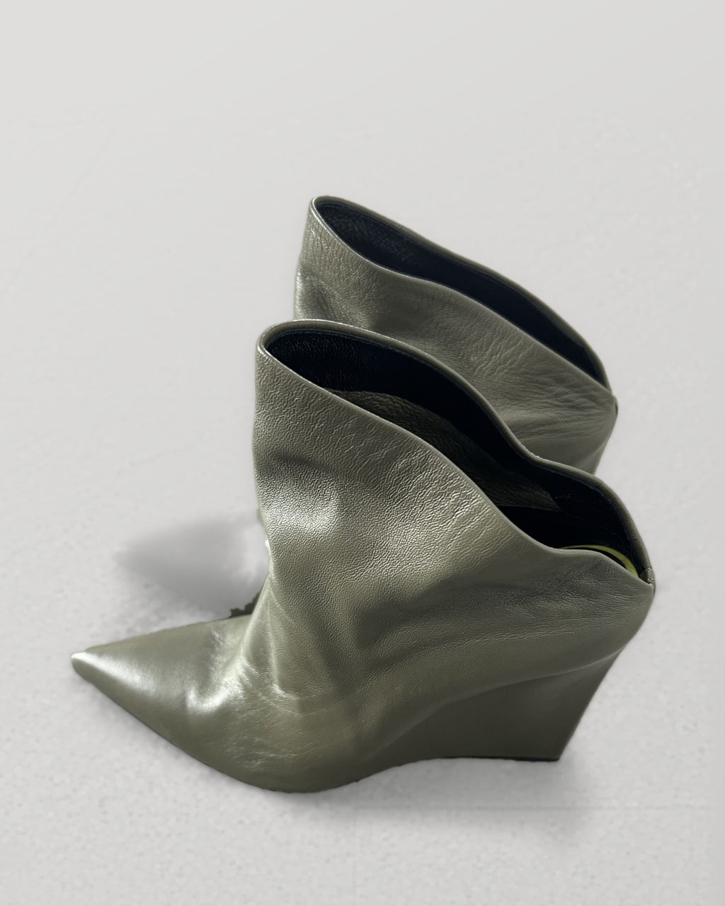 Balenciaga Knife Wedge Ankle Boots Olive Green 36.5