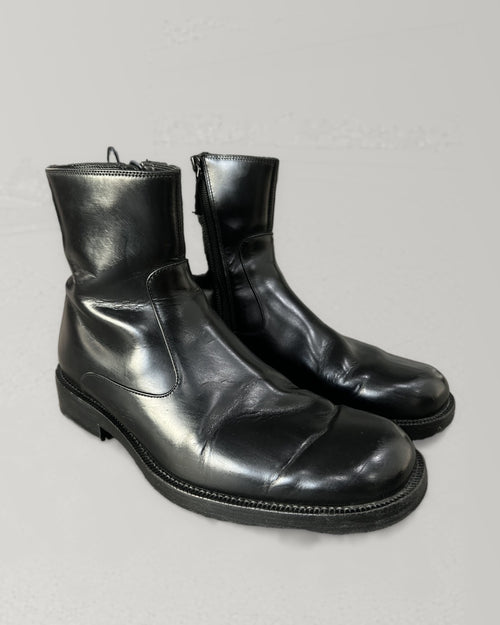 Balenciaga Leather Zip Boots Black EU41 Made Italy