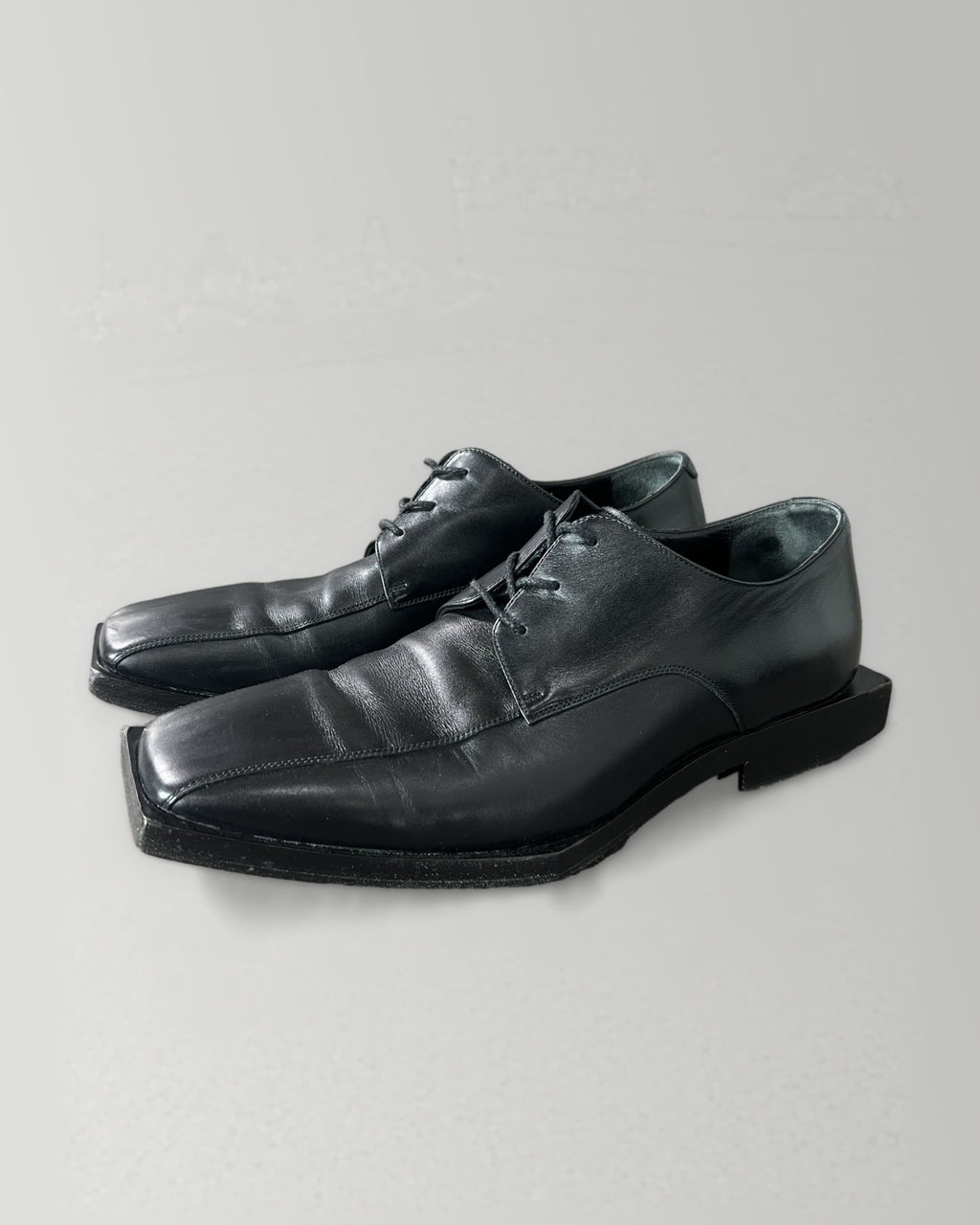 Balenciaga Square Toe Leather Derby Shoes EU41