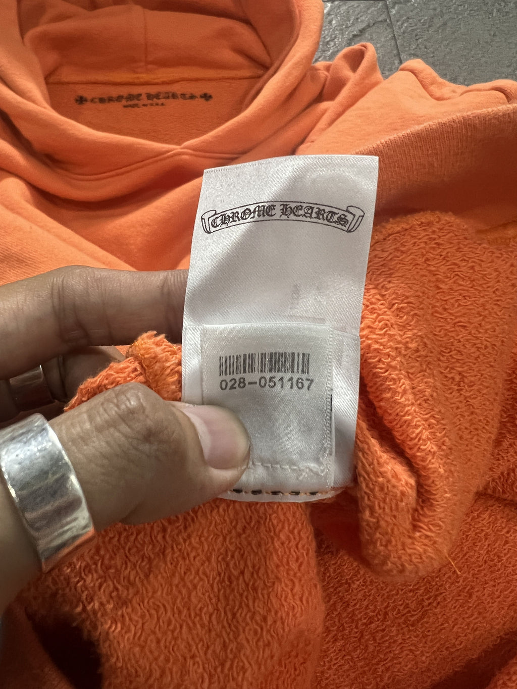 Chrome Hearts Dagger Crest Orange Hoodie USA Medium