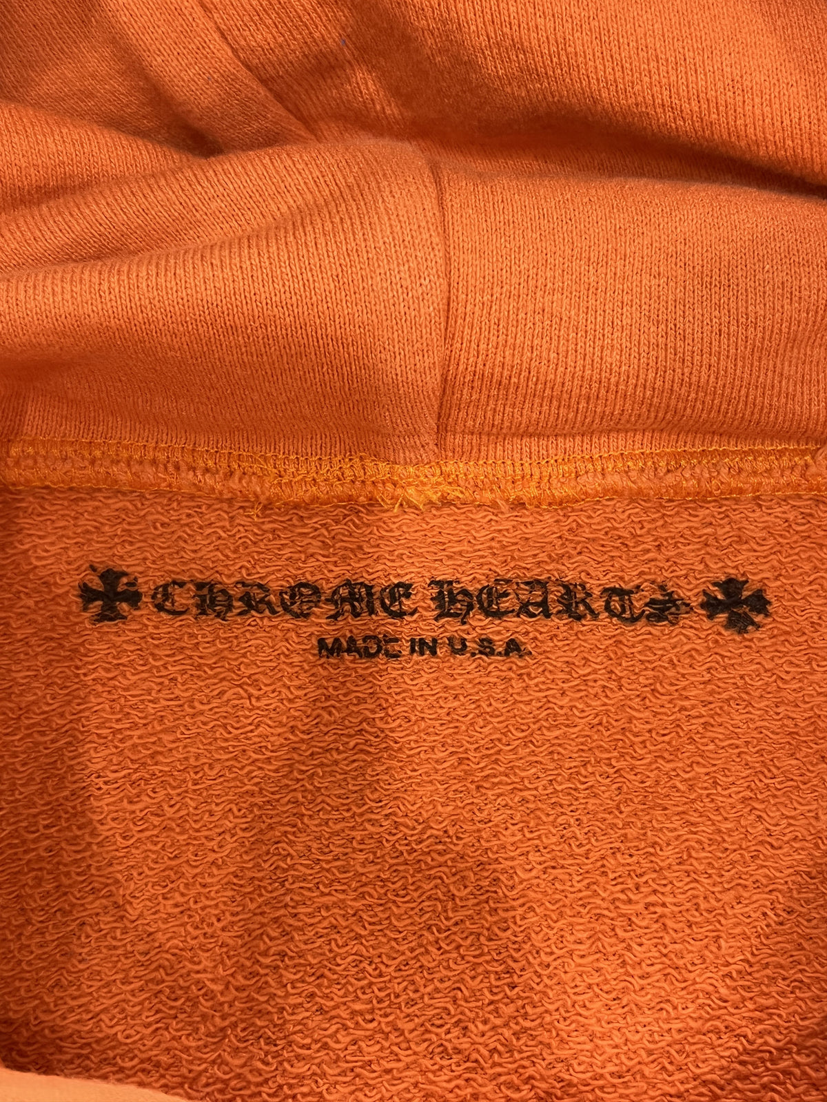 Chrome Hearts Dagger Crest Orange Hoodie USA Medium
