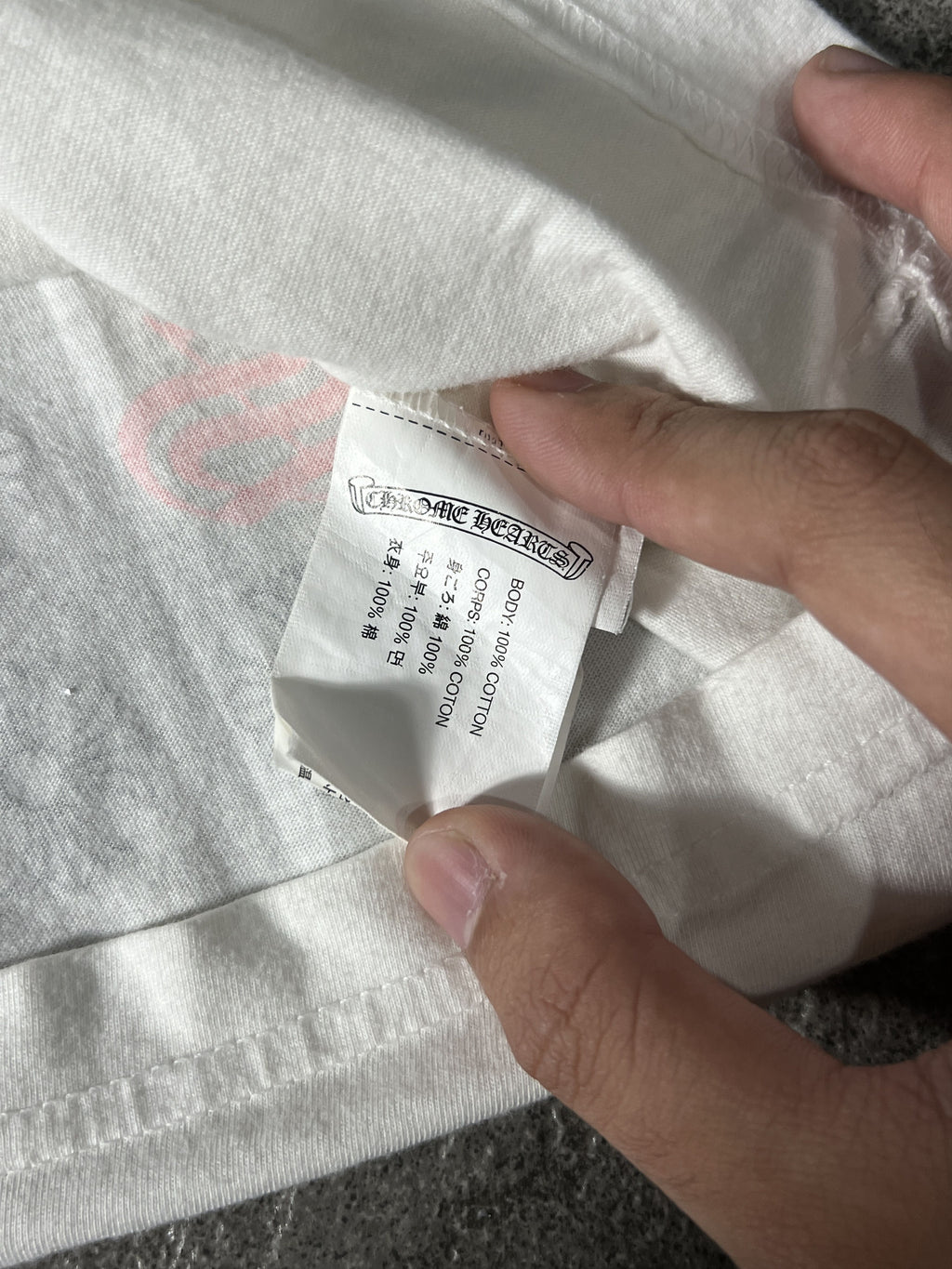 Chrome Hearts Pocket Tee White Small USA CH Logo