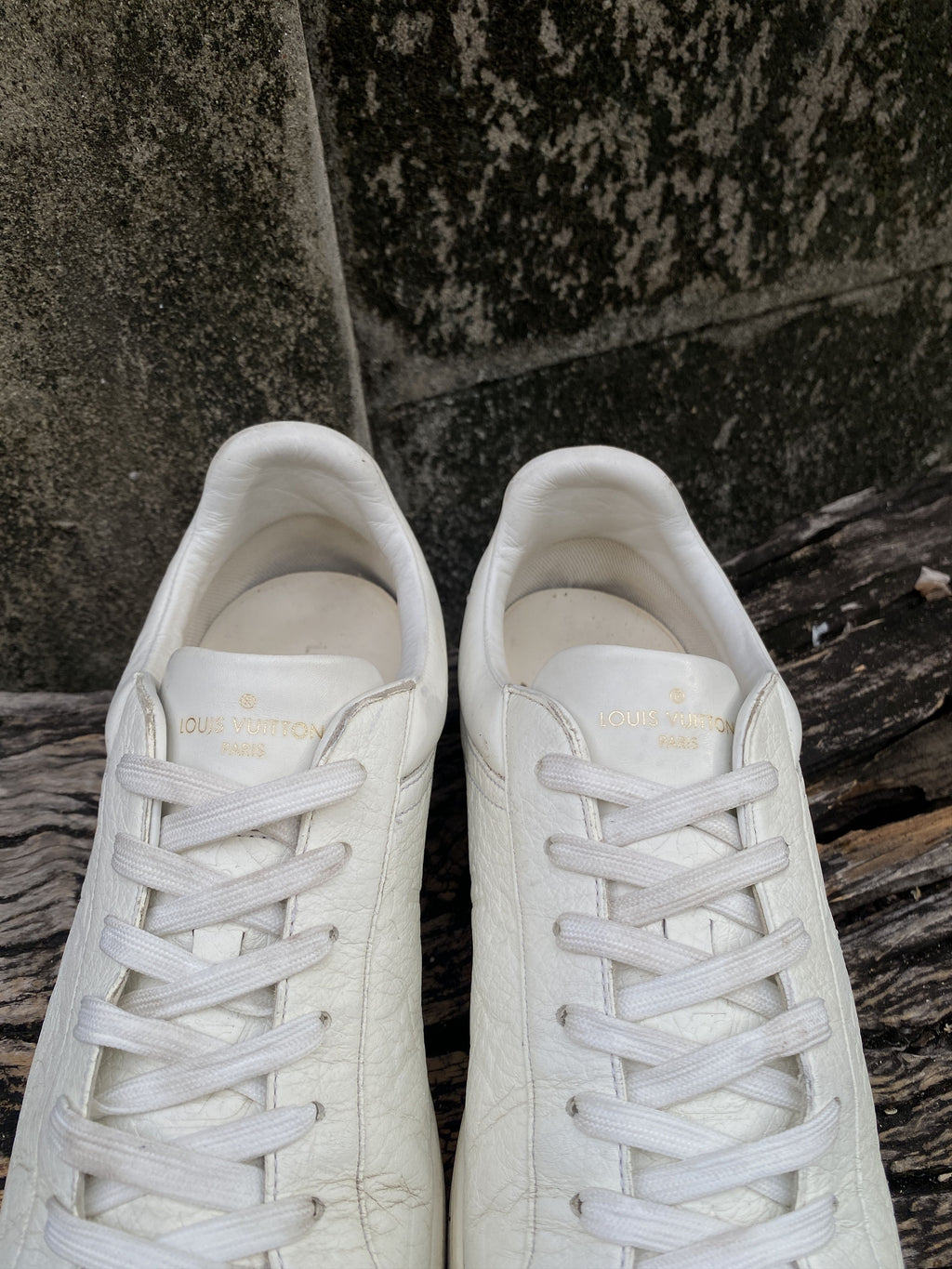 Louis Vuitton White Monogram-Toe Sneakers Size UK9 US10