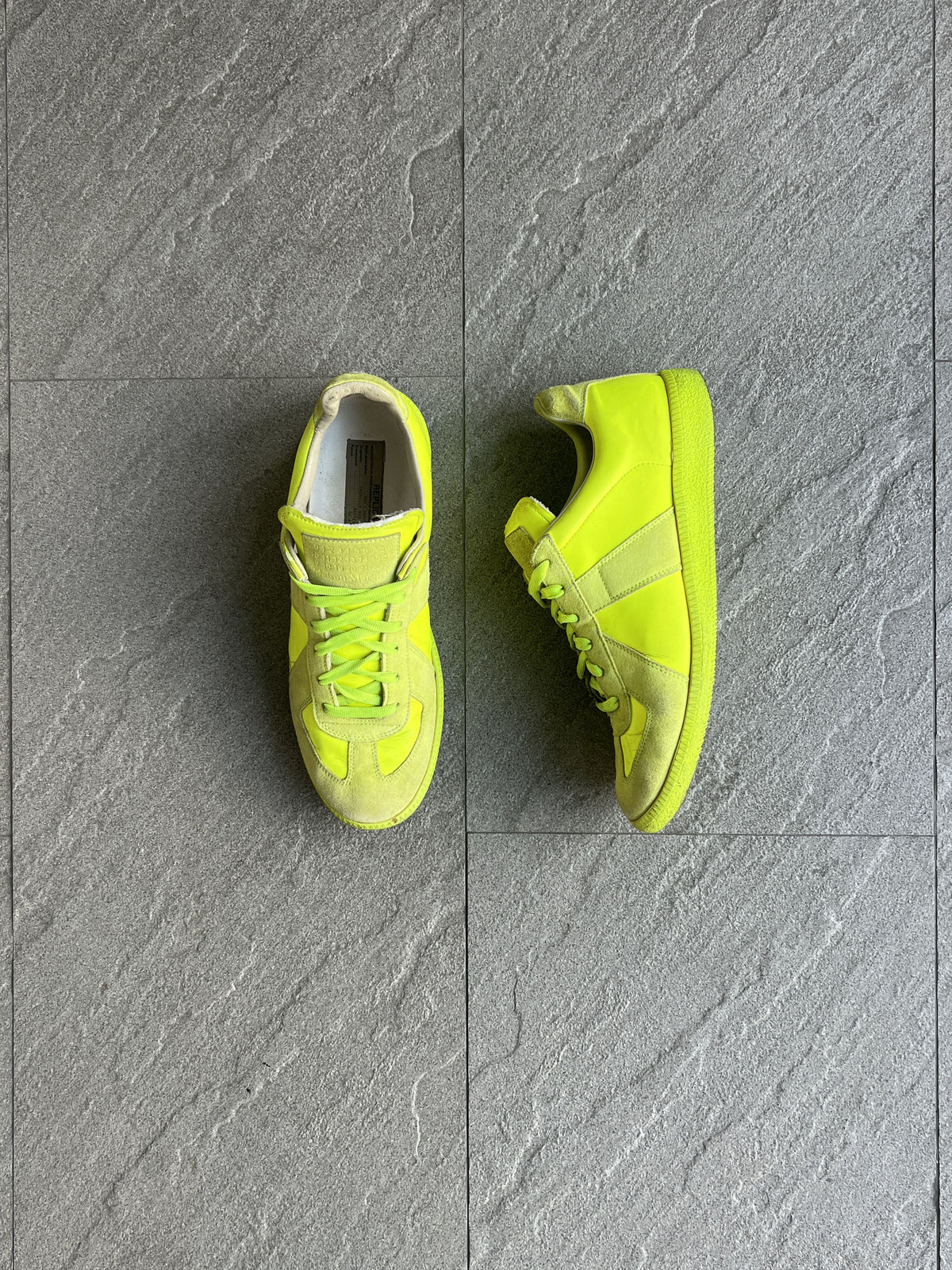 Maison Margiela GAT Replica Neon Yellow Sneakers EU41