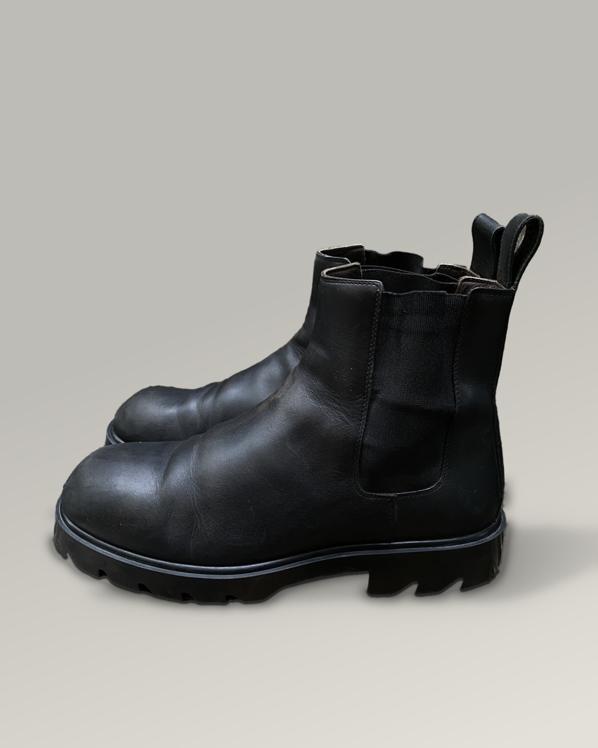 Bottega Veneta Tire Chelsea Boots Black Leather EU41