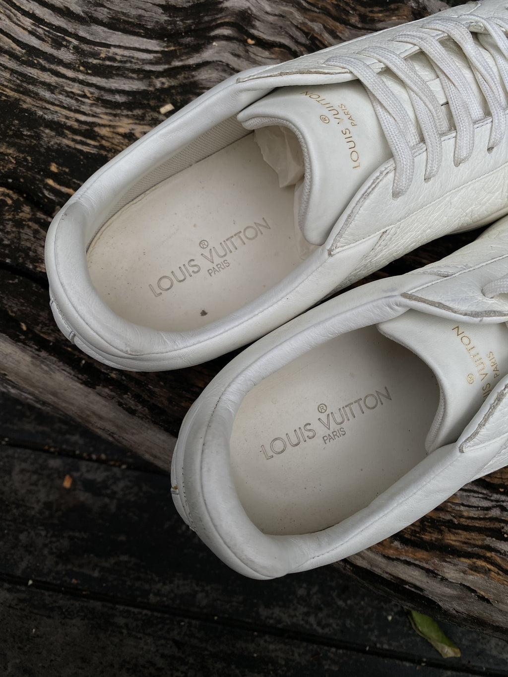Louis Vuitton White Monogram-Toe Sneakers Size UK9 US10