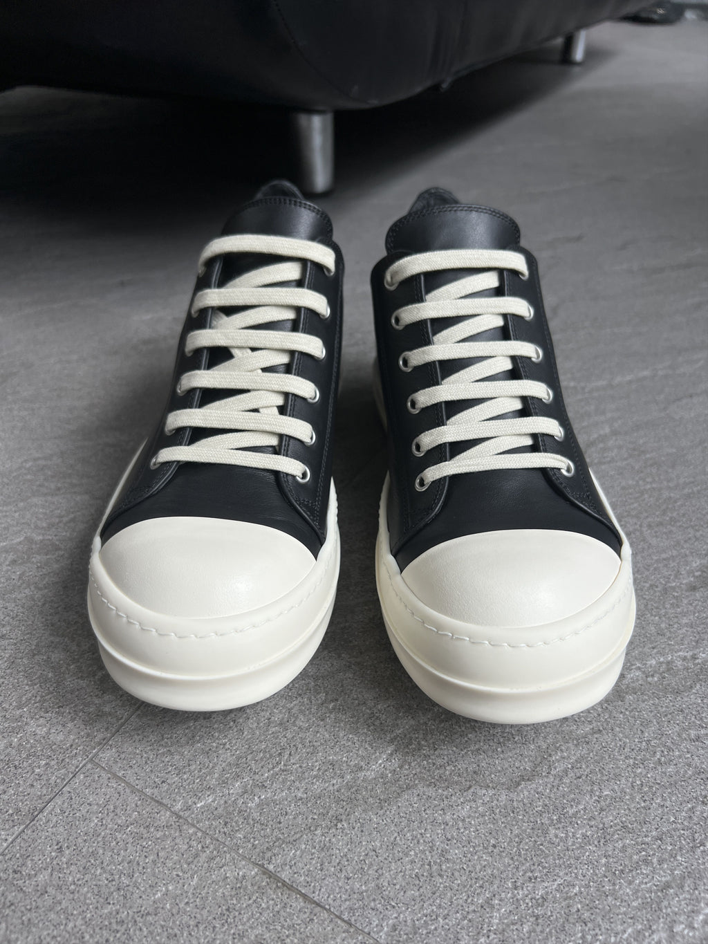 Rick Owens Ramones Low Sneakers Black Milk EU43 New w/ Box