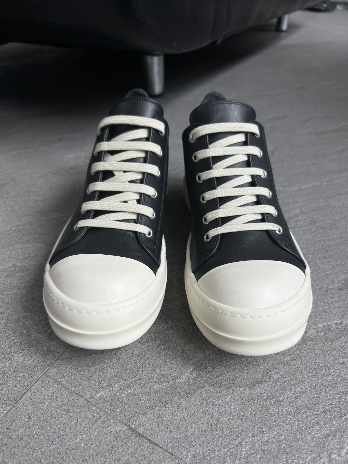 Rick Owens Ramones Low Sneakers Black Milk EU43 New w/ Box
