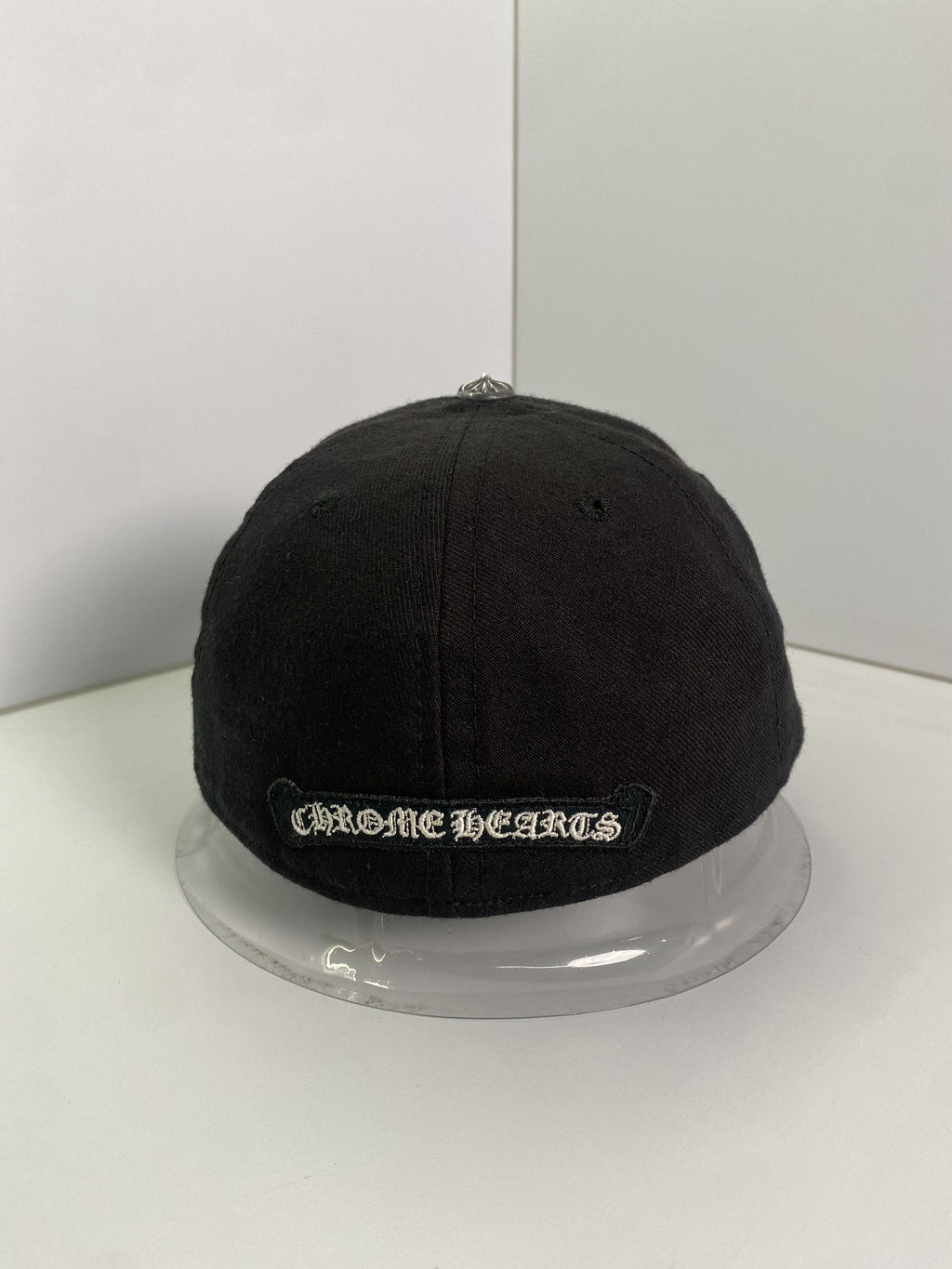 Chrome Hearts Black CH Monogram Leather Brim Fitted Cap