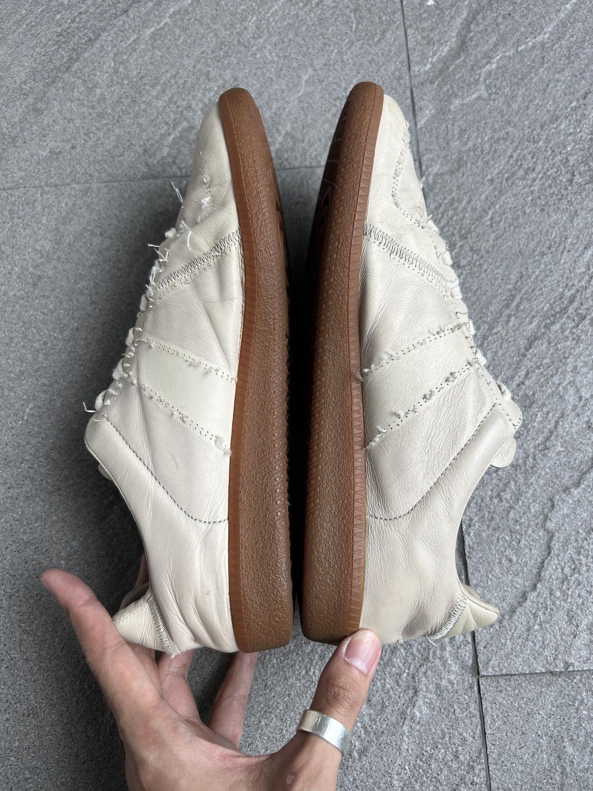 Maison Margiela Deconstructed Beige Grey Replica Sneakers