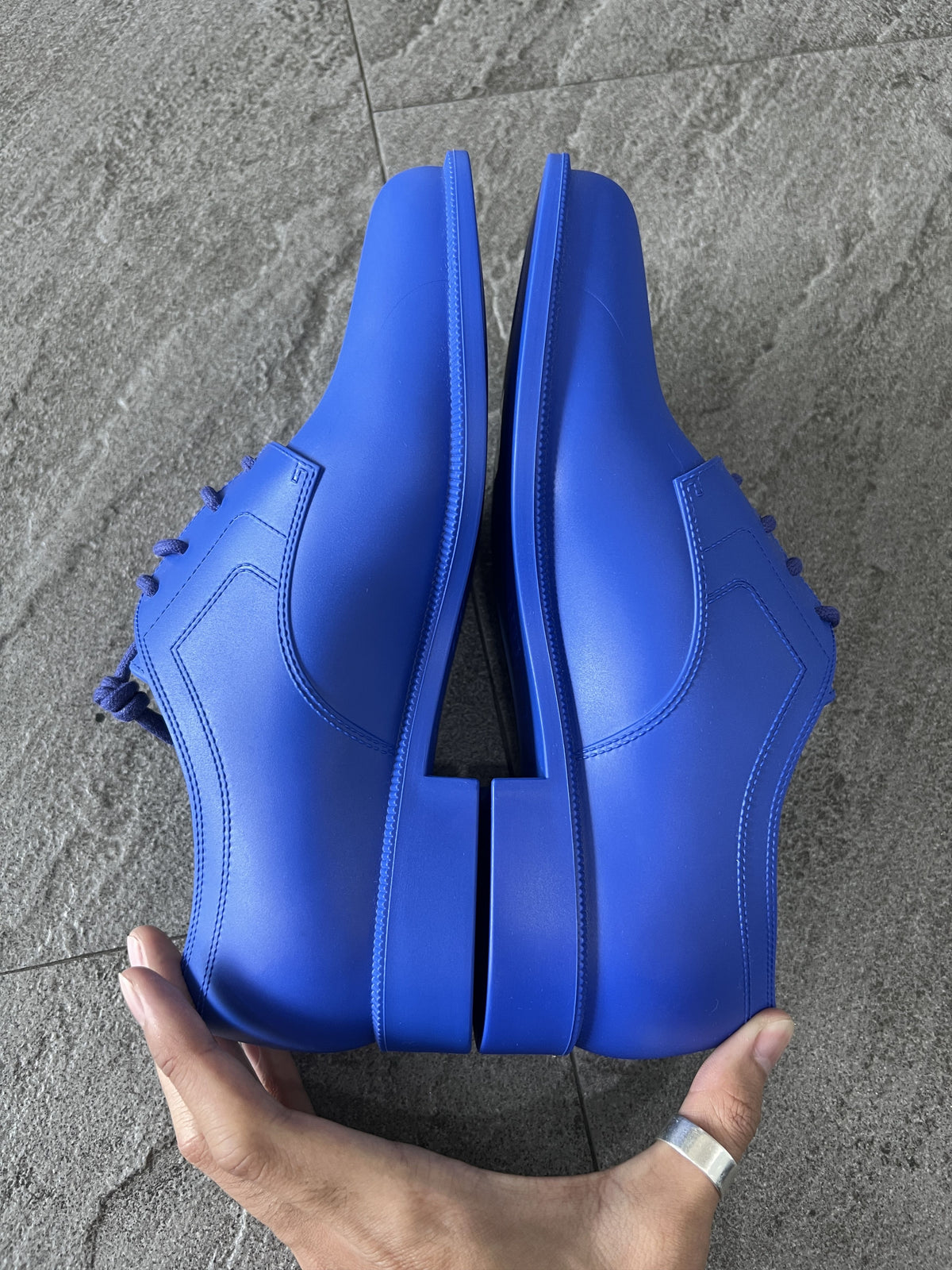 Maison Margiela Tabi Lace Up Shoes Blue EU37 New