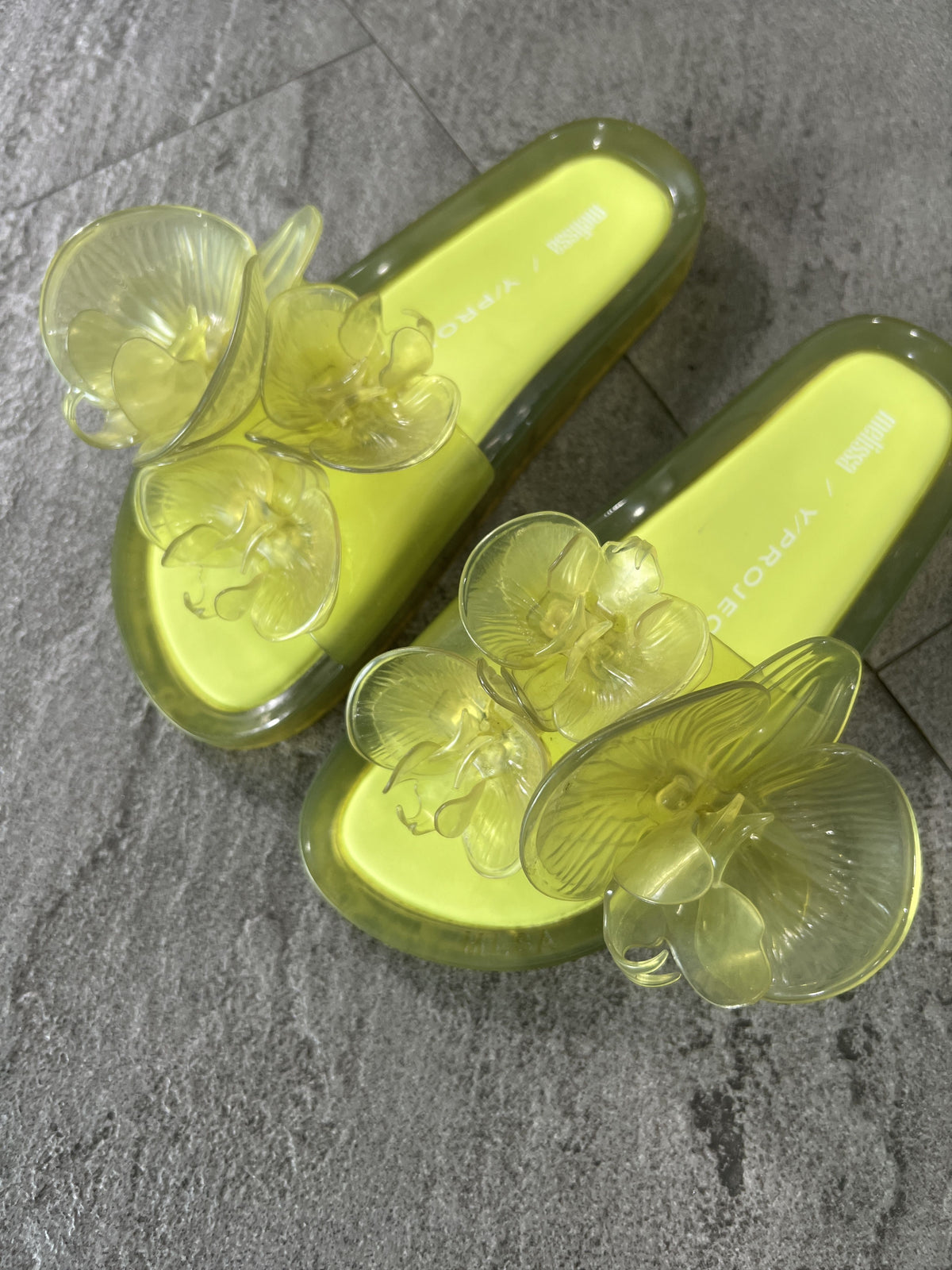 Melissa Y/Project Orchid Jelly Slides Yellow EU38