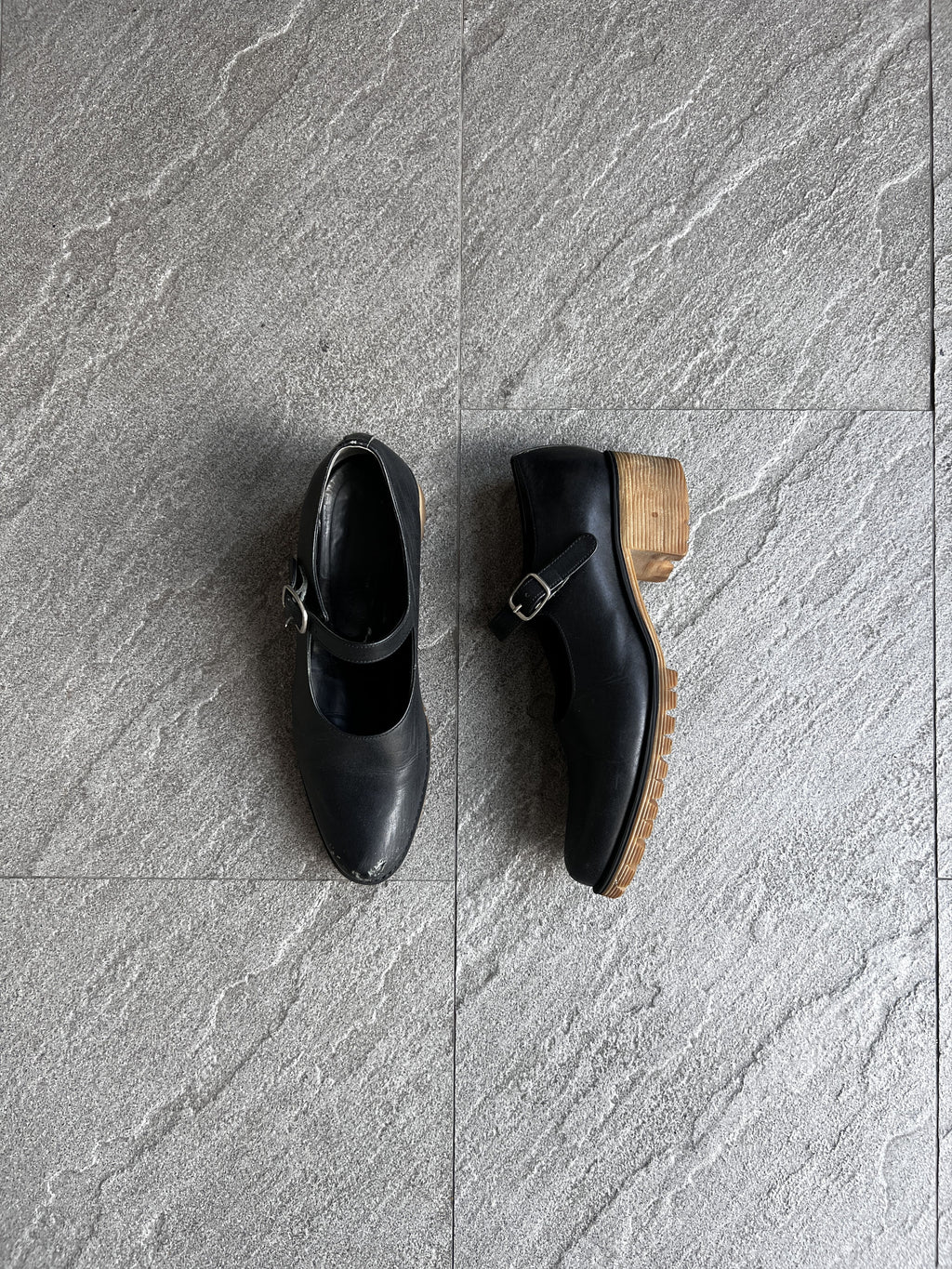COMME des GARÇONS Leather Mary Jane Pumps JP23.5