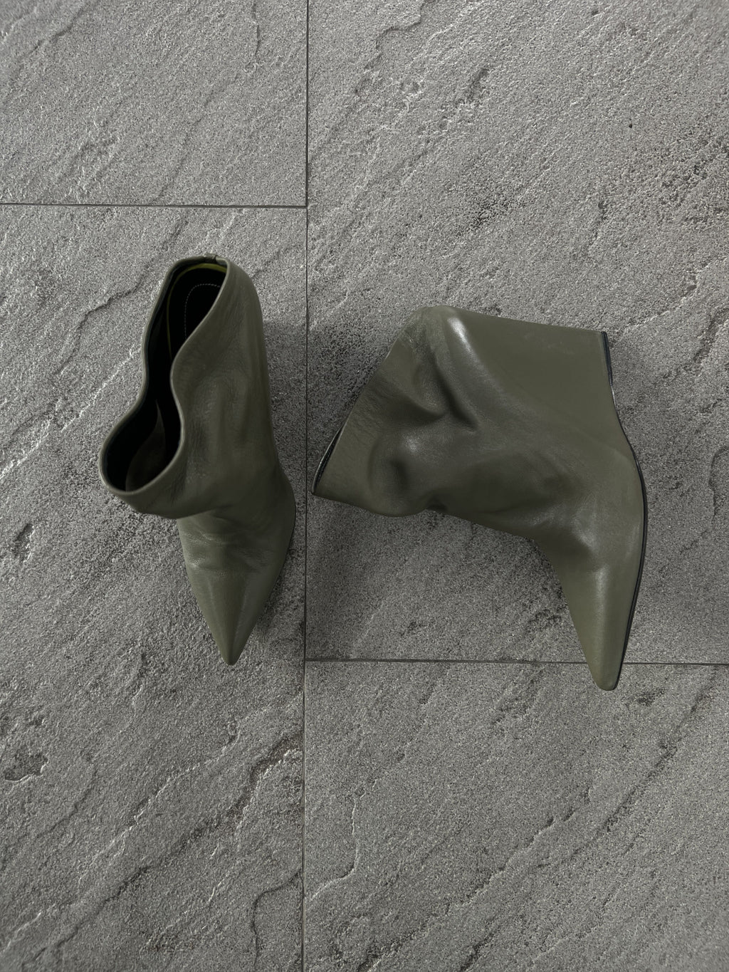 Balenciaga Knife Wedge Ankle Boots Olive Green 36.5