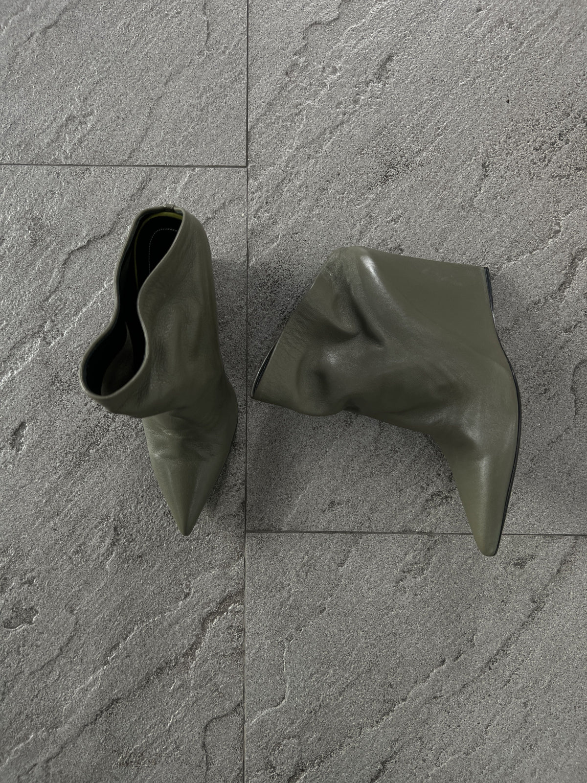 Balenciaga Knife Wedge Ankle Boots Olive Green 36.5