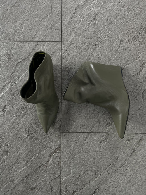 Balenciaga Knife Wedge Ankle Boots Olive Green 36.5