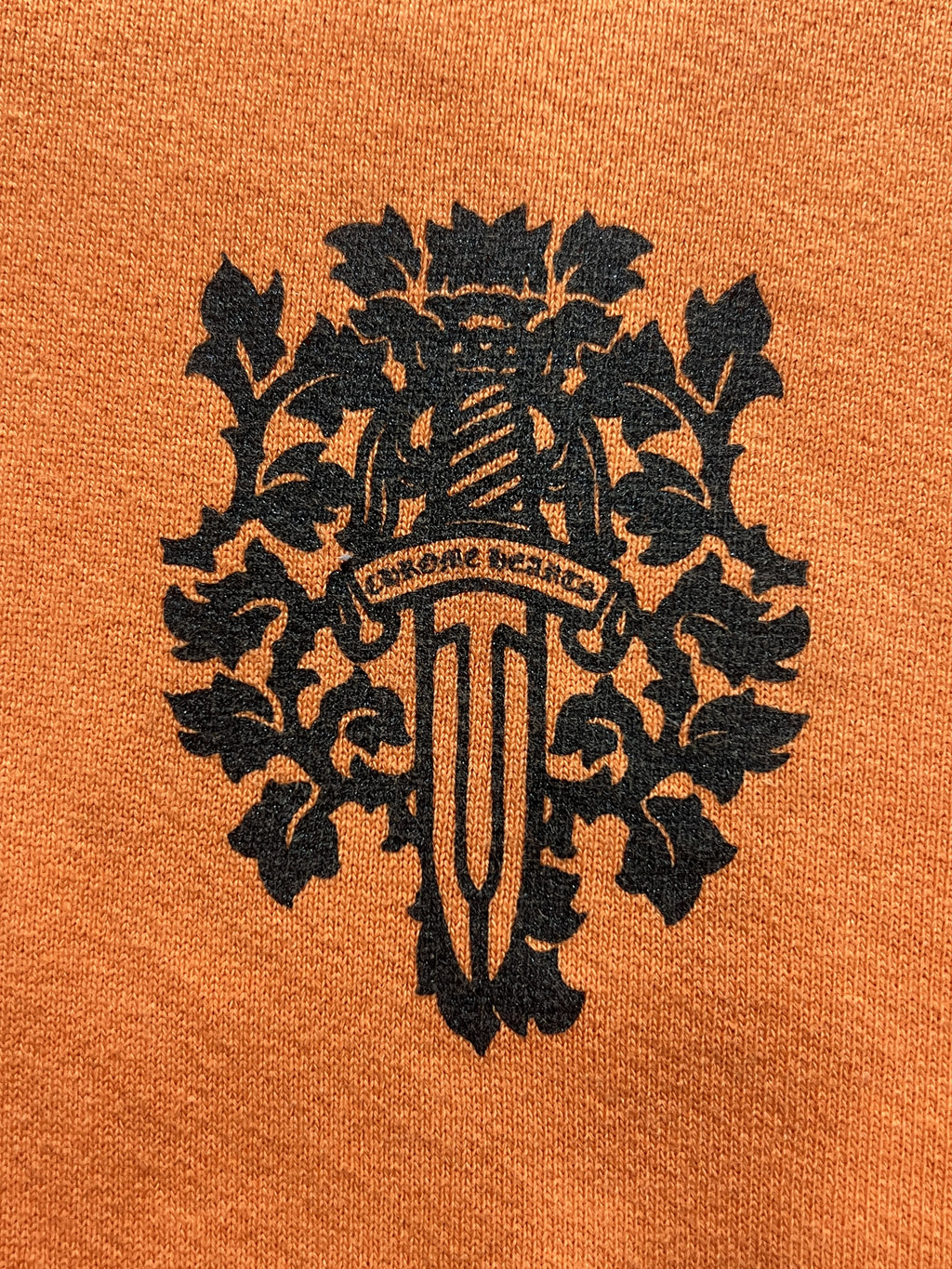 Chrome Hearts Dagger Crest Orange Hoodie USA Medium