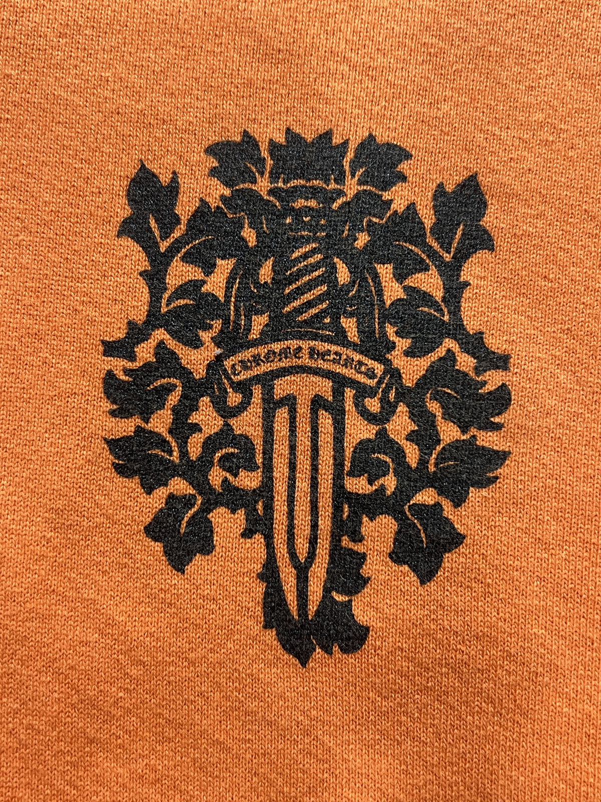Chrome Hearts Dagger Crest Orange Hoodie USA Medium