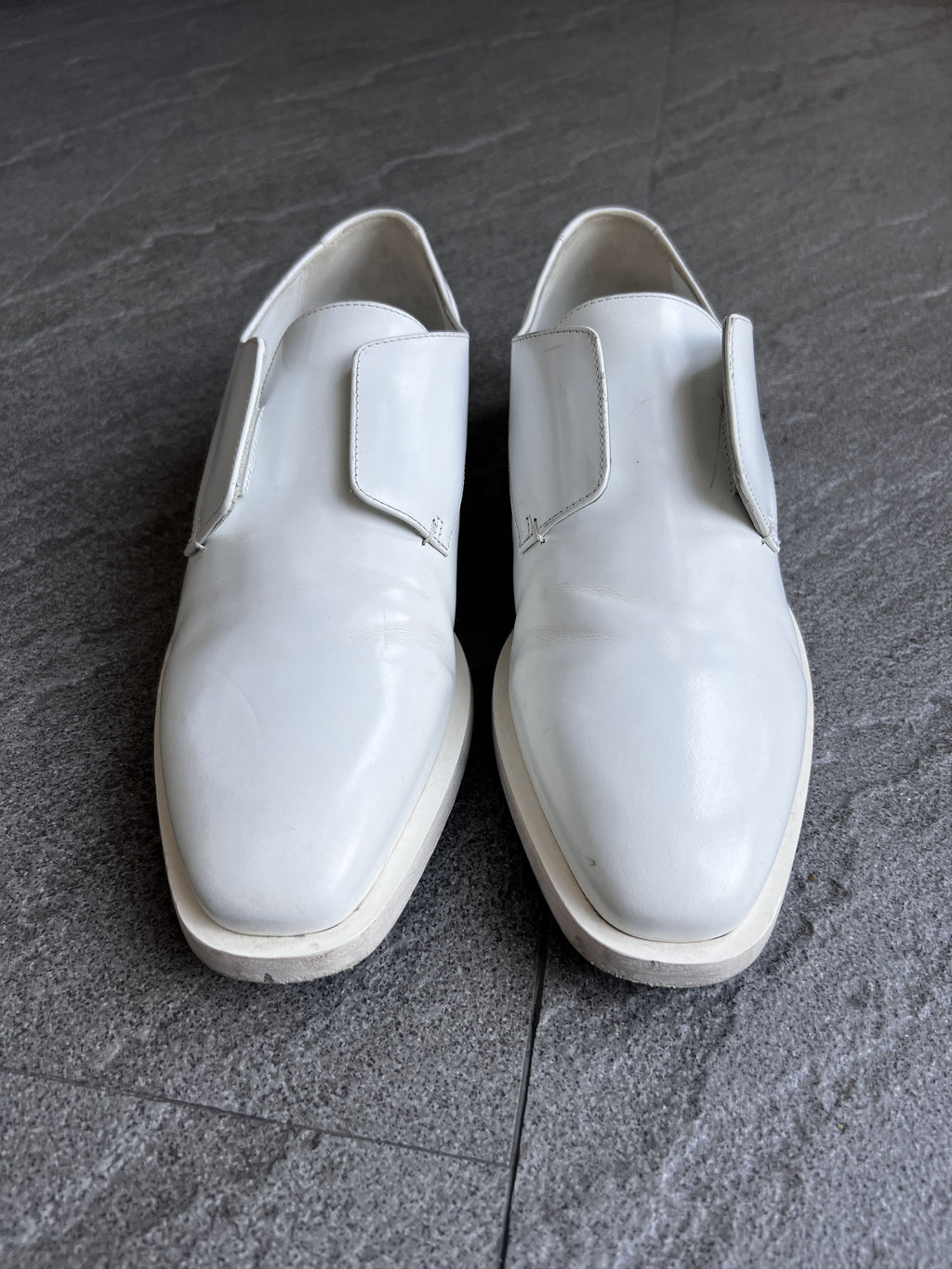 Jil Sander White Leather Concealed Lace Derby EU37