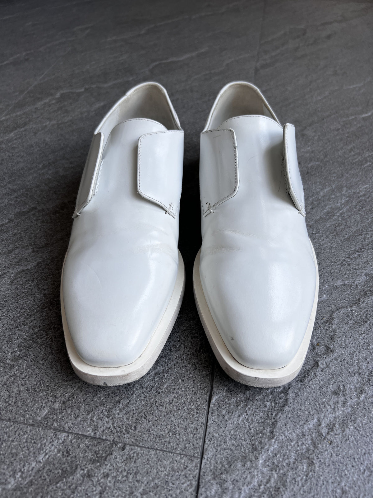 Jil Sander White Leather Concealed Lace Derby EU37