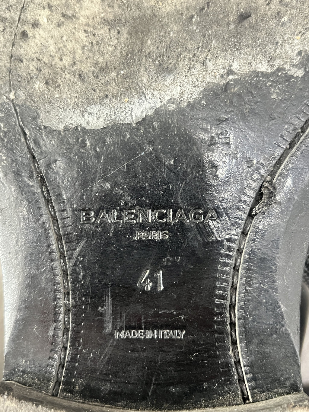 Balenciaga Leather Zip Boots Black EU41 Made Italy