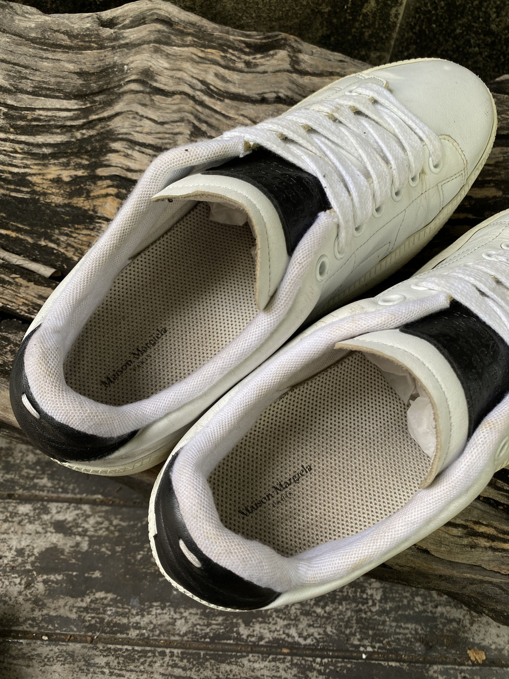 Maison Margiela White Leather Sneakers Size 41.5