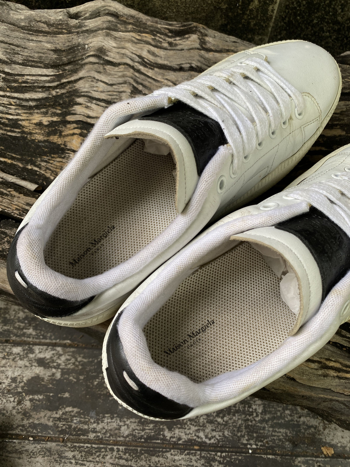 Maison Margiela White Leather Sneakers Size 41.5