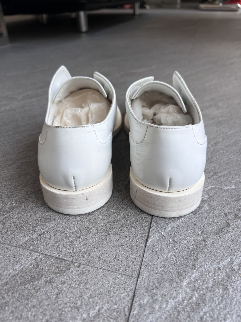 Jil Sander White Leather Concealed Lace Derby EU37