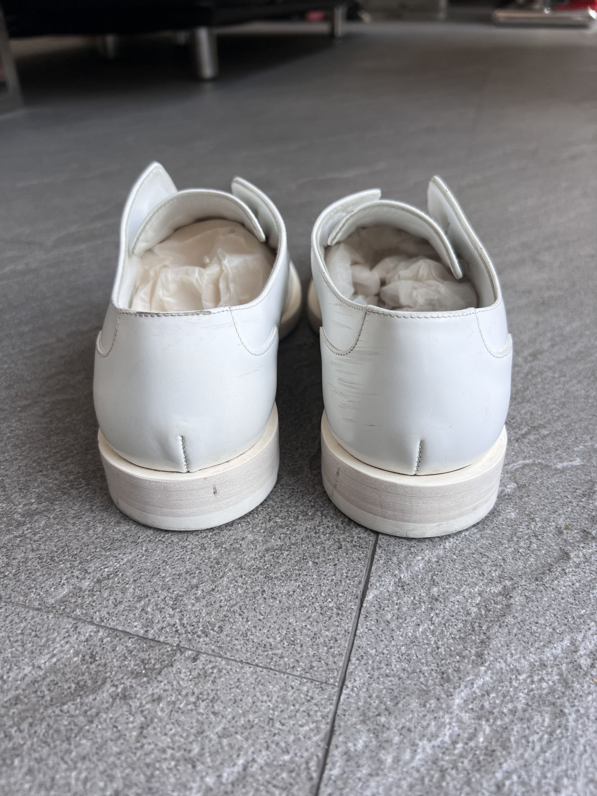 Jil Sander White Leather Concealed Lace Derby EU37