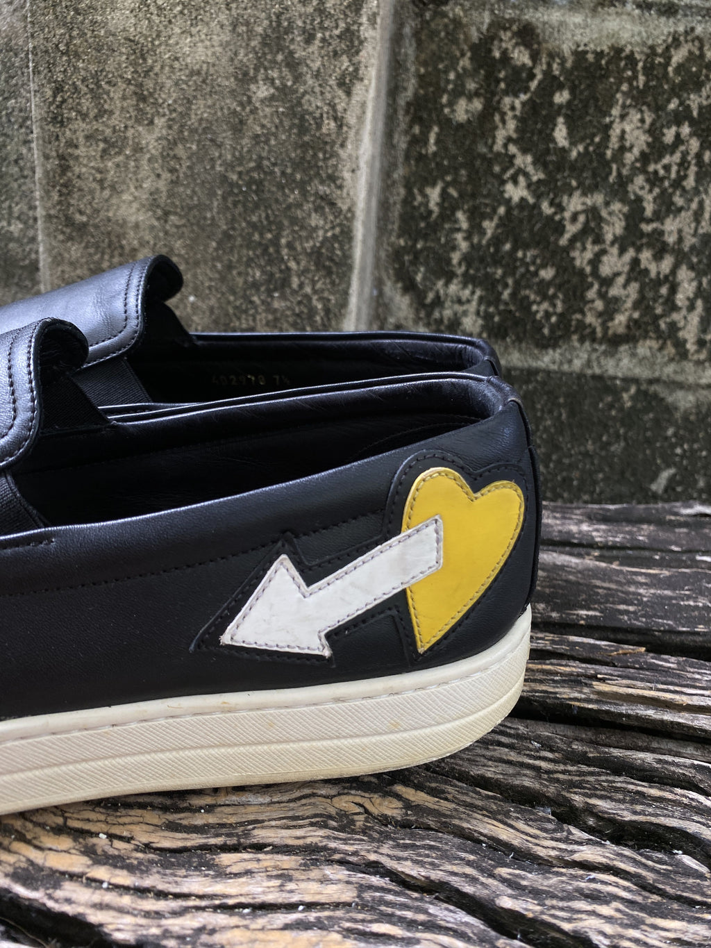 Prada Black Leather Slip-On Sneakers Size UK7.5 US8.5