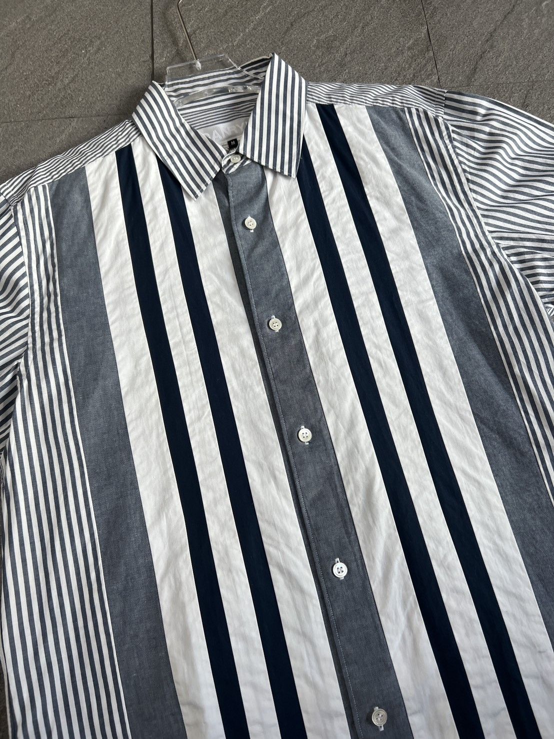 Ganryu Comme des Garçons multi-striped button-up shirt