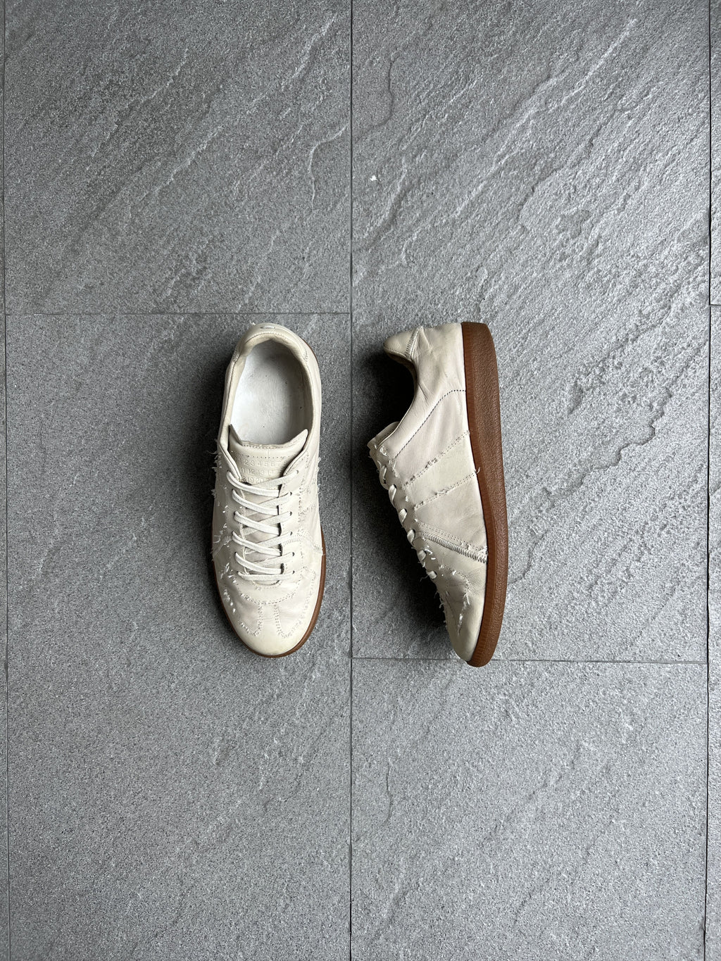 Maison Margiela Deconstructed Beige Grey Replica Sneakers