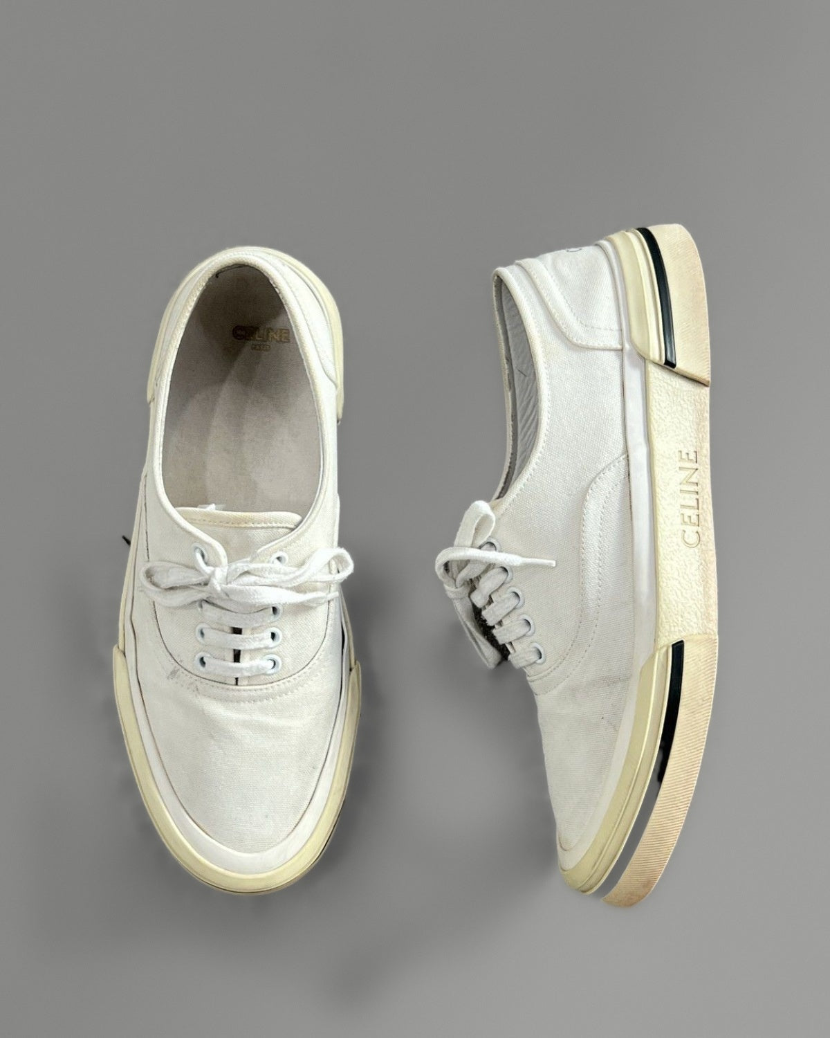 Celine Canvas Low Top Sneakers White EU 41
