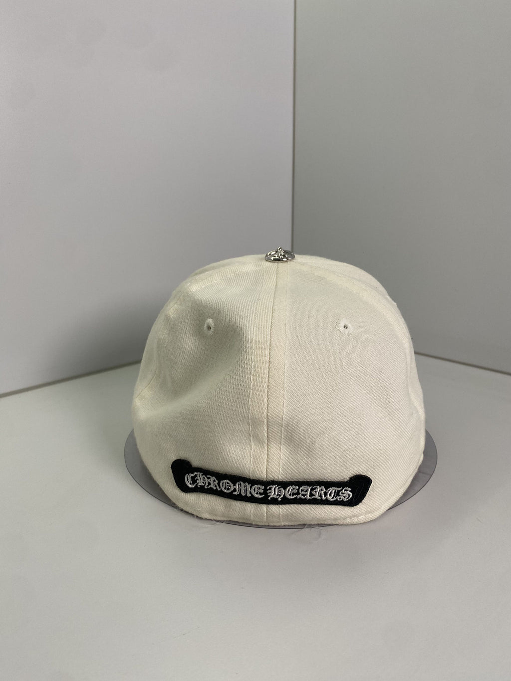 Chrome Hearts Ivory Black CH Monogram Fitted Cap