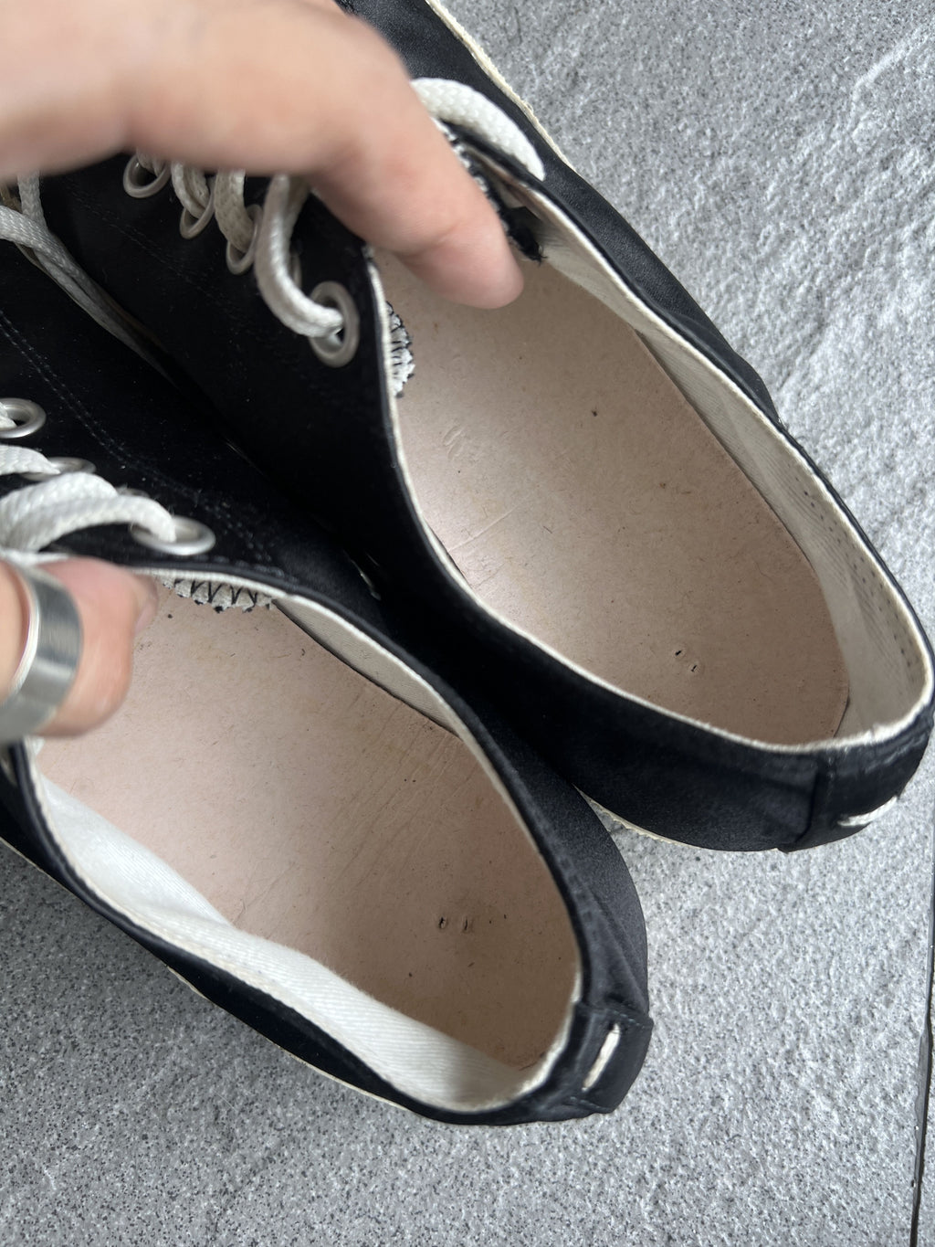 Maison Margiela Black Canvas Tabi Sneakers Size 37
