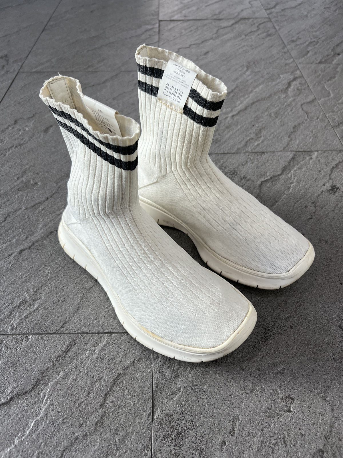 Maison Margiela Sock Sneakers Boots EU 40 White Knit Ankle