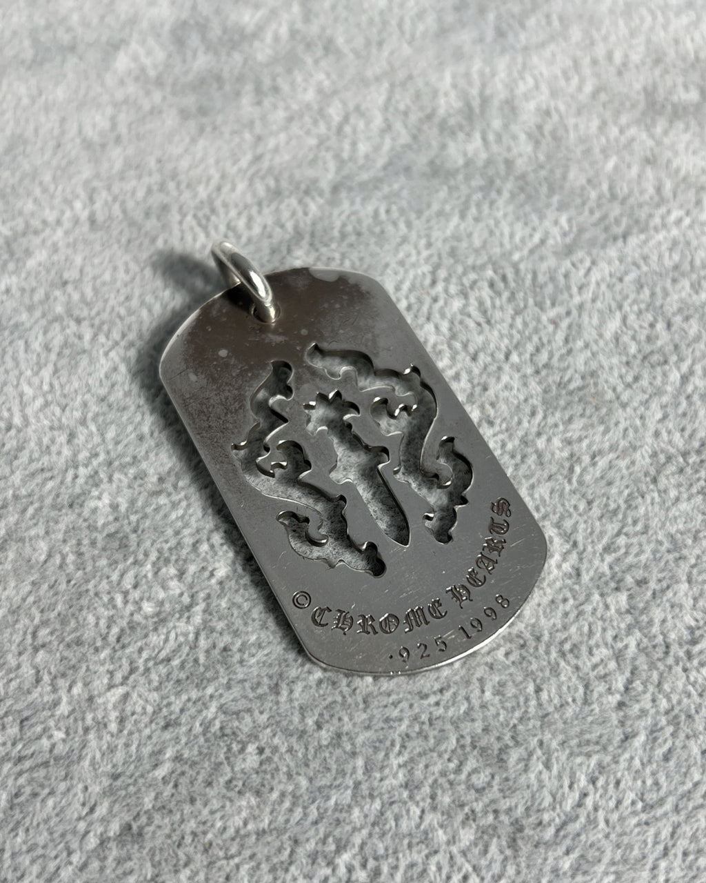Chrome Hearts 1998 Dagger Cut-Out Dog Tag Pendant 925 Silver
