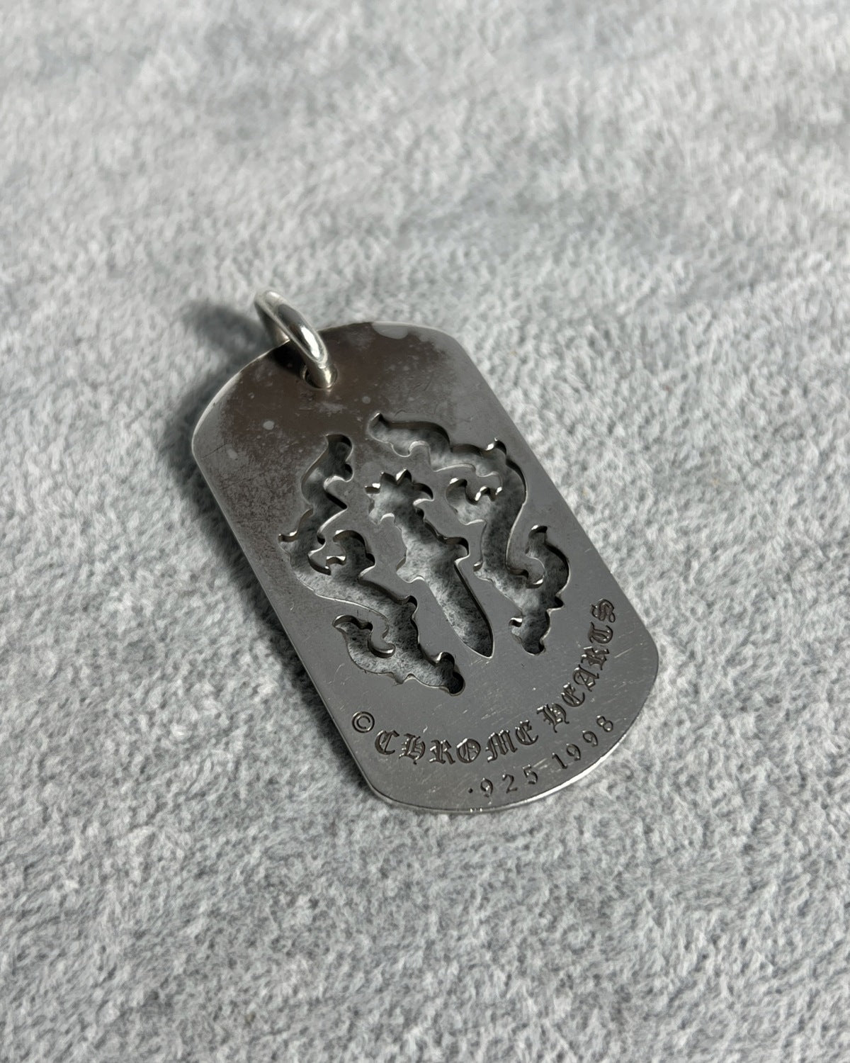 Chrome Hearts 1998 Dagger Cut-Out Dog Tag Pendant 925 Silver