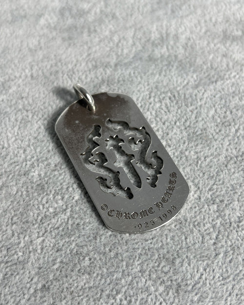 Chrome Hearts 1998 Dagger Cut-Out Dog Tag Pendant 925 Silver