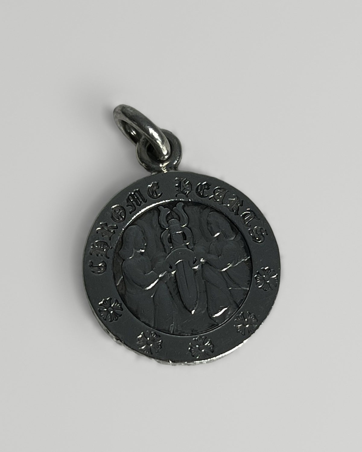 Chrome Hearts Dagger Medallion Pendant Charm Silver