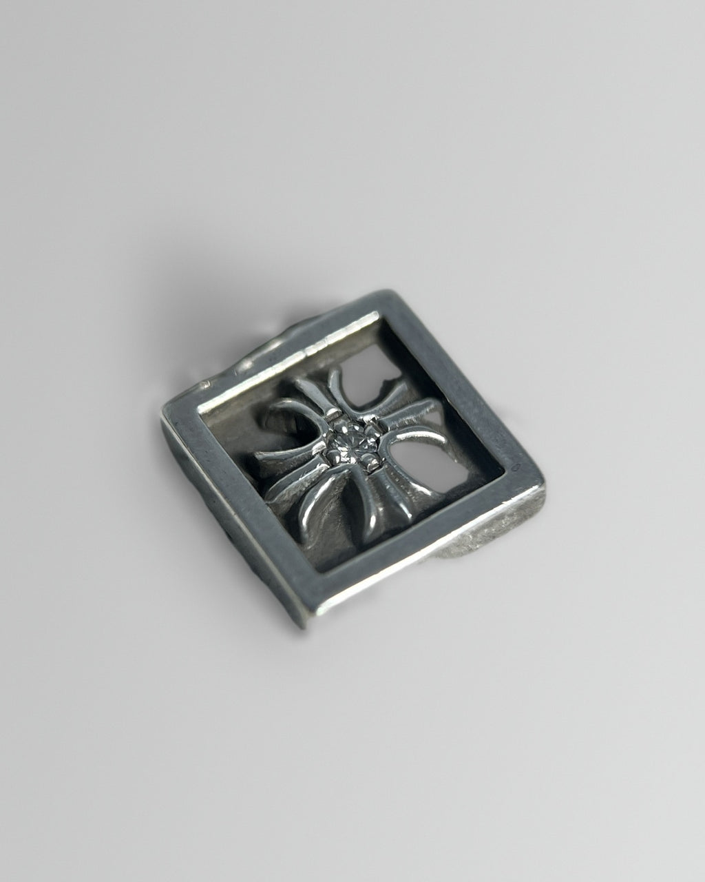 Chrome Hearts Floral Cross Square Pendant Customed Stone 925